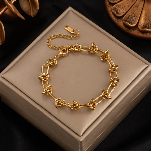 Bracelet Chaîne Clou Doré  en acier inoxydable